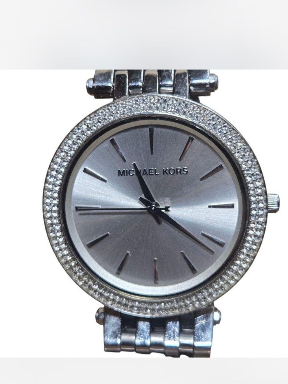 Michael Kors Silver Crystal Bezel Stainless Steel Women's Watch